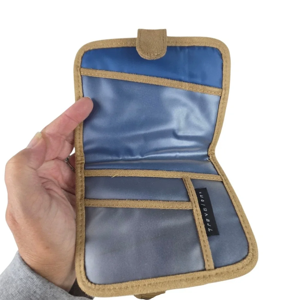 Travelon Micro Suede Organizer Sling Crossbody Bag w Matching Passport Wallet